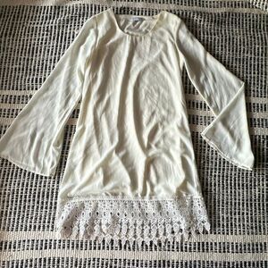 Tobi Size Small Ivory long sleeve sheer dress boho